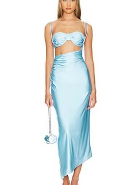 Baobab Collection Light Blue Satin Midi Dress *Sold out*